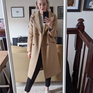 THE EVERLANE ITALIAN REWOOL OVERCOAT camel size 0